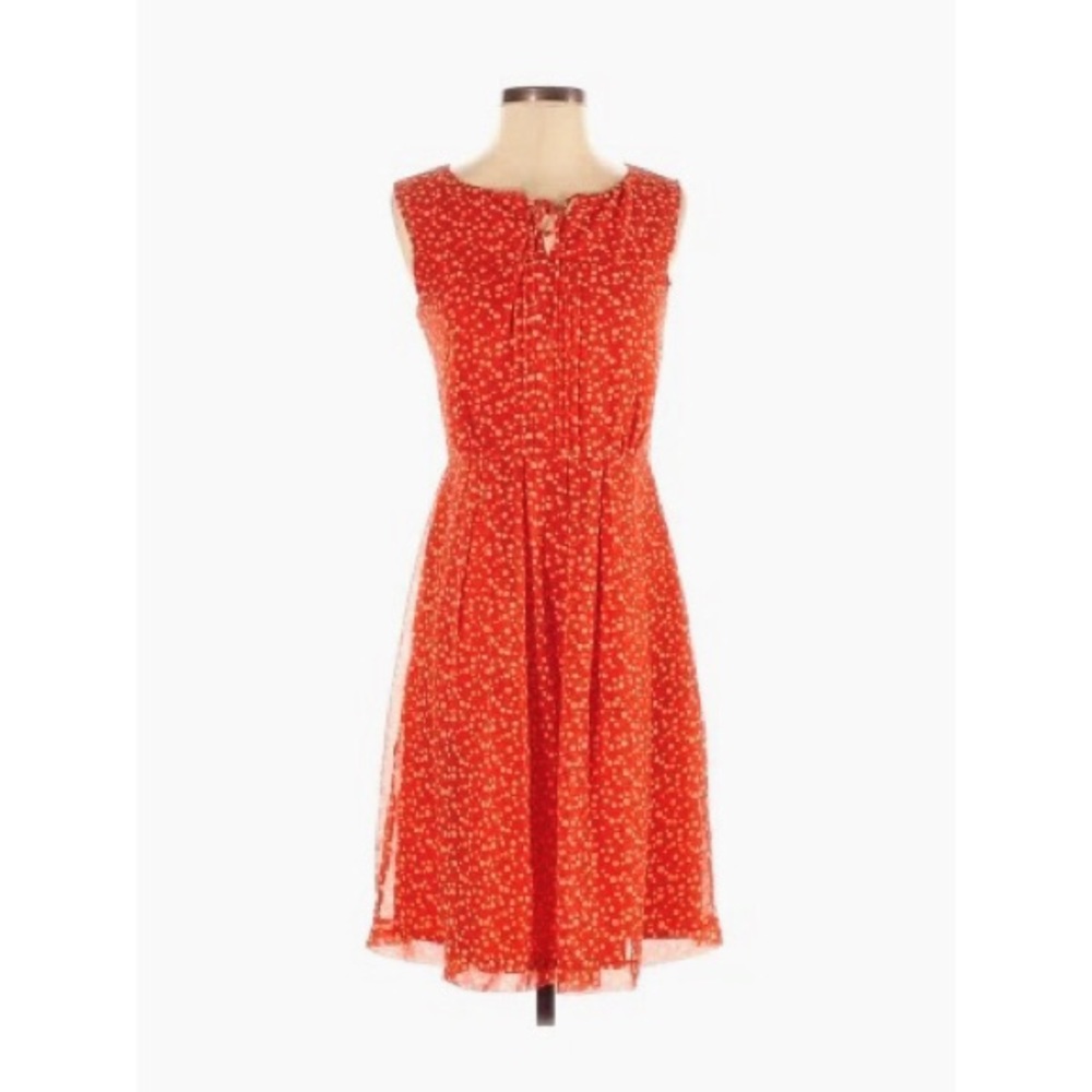 Red and white Polka Dot Knee-length Dress